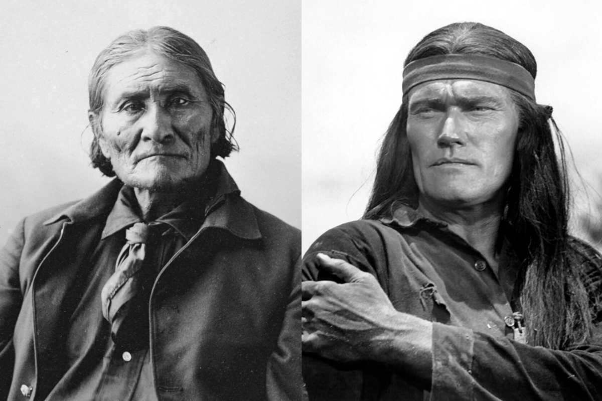 Geronimo zoals hij was en gespeeld door Chuck Connors in de gelijknamige film uit 1962