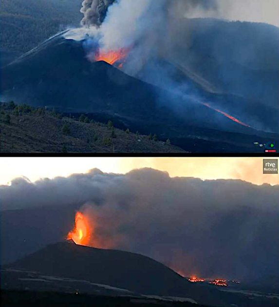 Live beelden van de vulkaanuitbarsting op La Palma