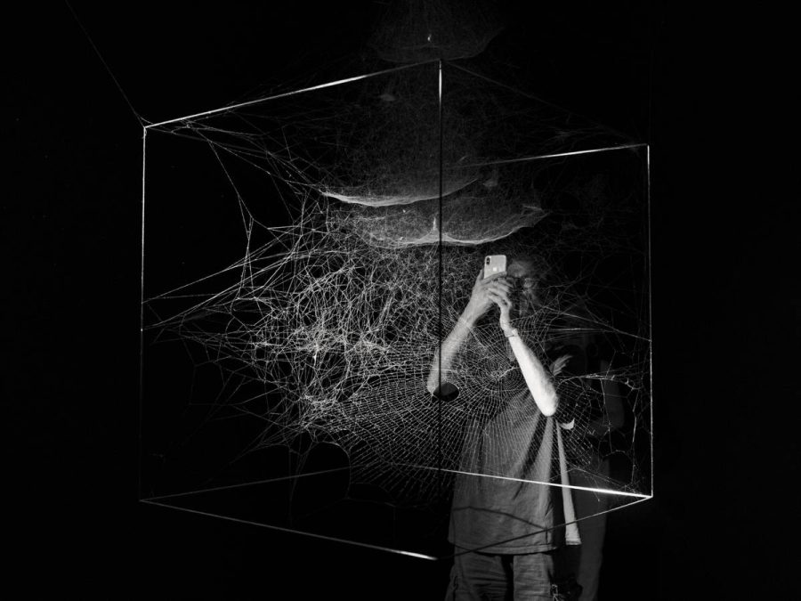 Spinnenweb kunstenaar Tomás Saraceno in museum K21 Düsseldorf