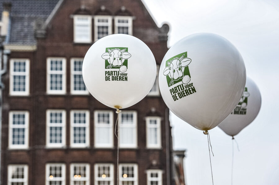 Demonstratie 'We zijn het Mega Zat' op de Dam te Amsterdam, tegen megastallen, vee-industrie en de nieuwe natuurwet van staatssecretaris Henk Bleker.