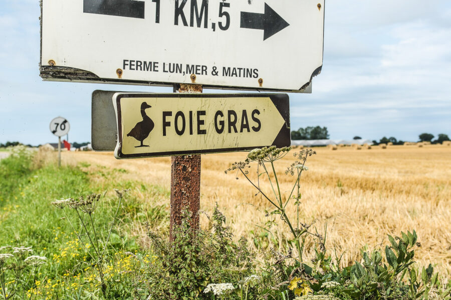 Bord fore gras in Normandië, Frankrijk