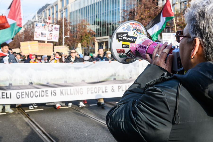 Free Palestine acties tijdens de Klimaatmars Amsterdam 2023