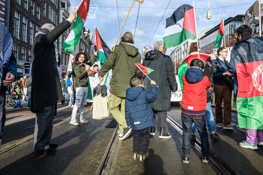 Free Palestine acties tijdens de Klimaatmars Amsterdam 2023