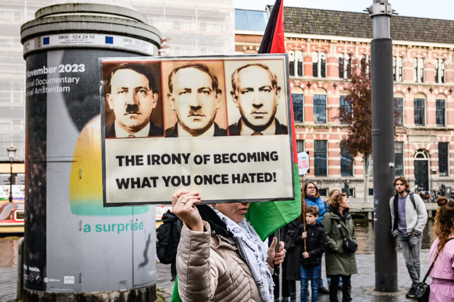 Free Palestine acties tijdens de Klimaatmars Amsterdam 2023