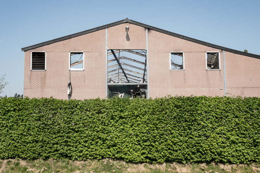 Uitgebrande kippenstal in het Beglisache Vlimmeren, 22 april 2018