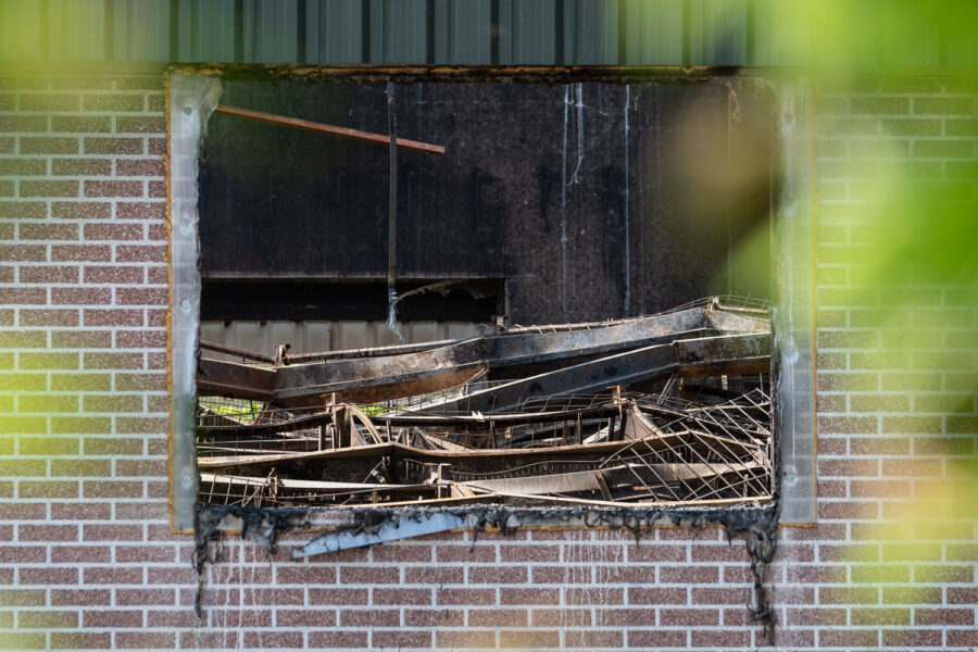 Uitgebrande kippenstal in het Beglisache Vlimmeren, 22 april 2018