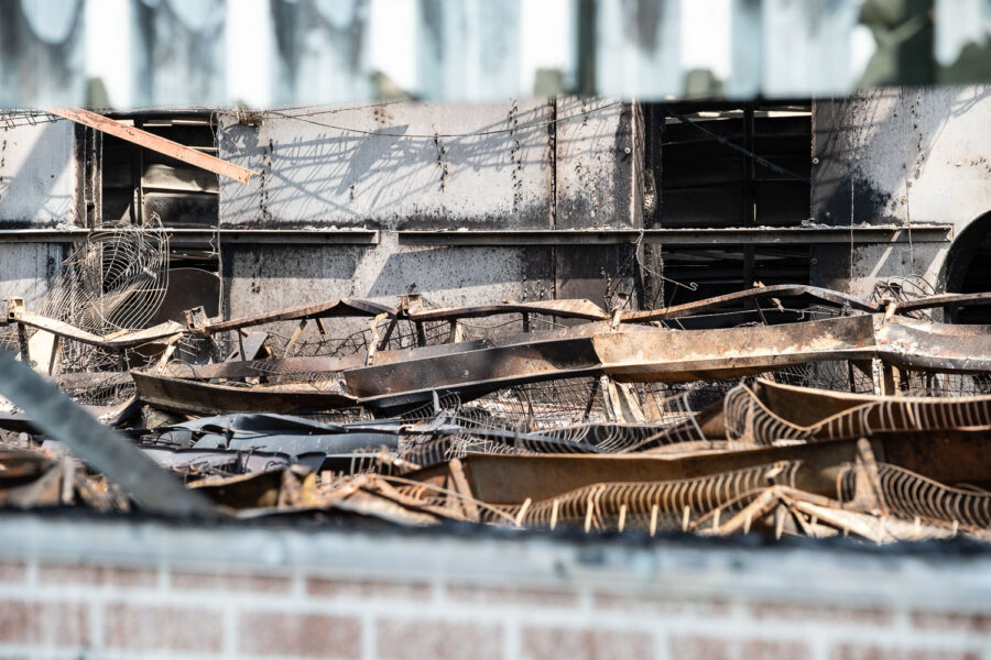 Uitgebrande kippenstal in het Beglisache Vlimmeren, 22 april 2018