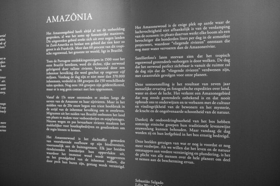 Uitleg over deExpositie Amazonia van Sebastião Salgado