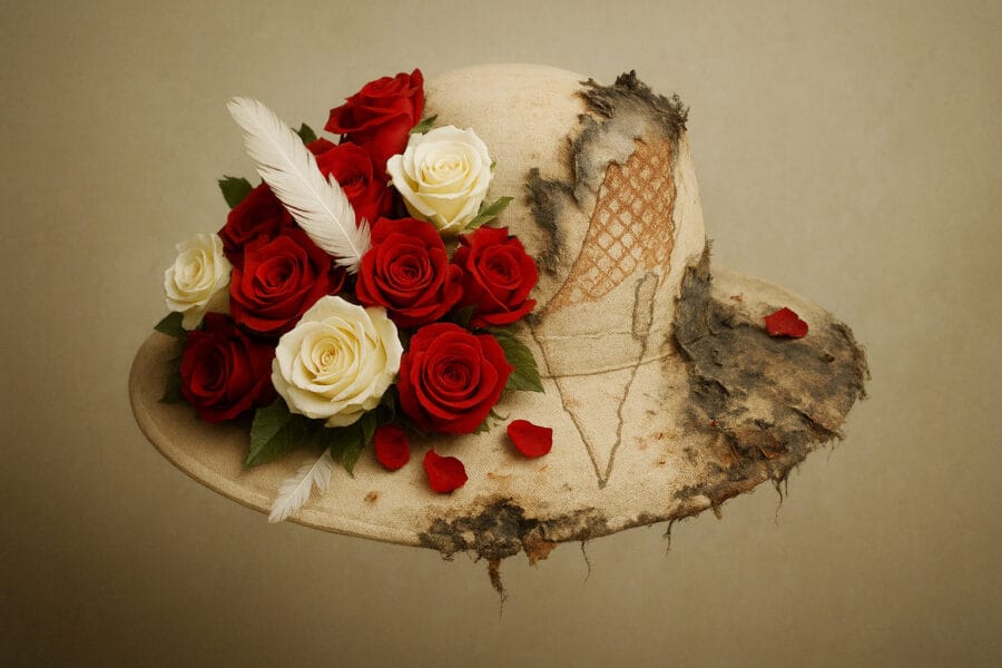 Half verbrande Prinsjesdag hoed in het teken van de oorlog in Gaza, met rozen