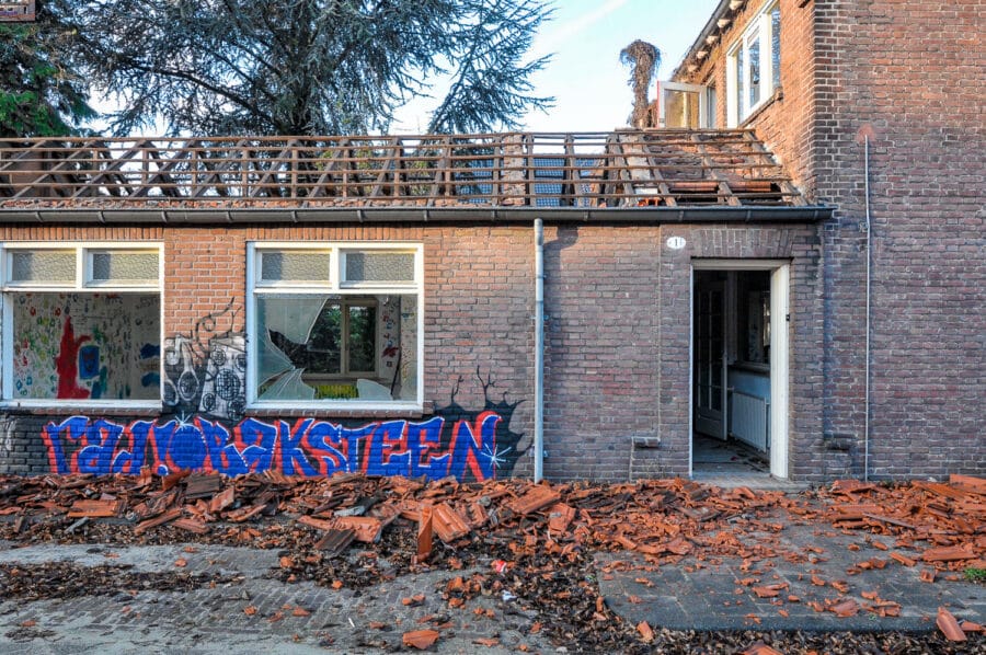 Graffiti in Tilburgse wijk Groeseind ten tijde van de sloop in 2010