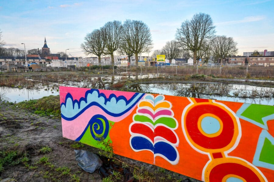 Tilburgse wijk Groeseind ten tijde van de sloop in 2010, braakliggend terrein